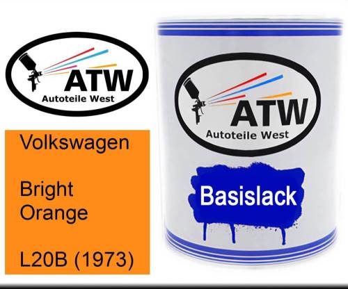 Volkswagen, Bright Orange, L20B (1973): 1L Lackdose, von ATW Autoteile West.